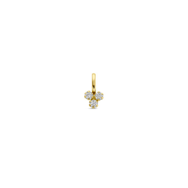 hanger zirkonia 9 mm 14K geelgoud