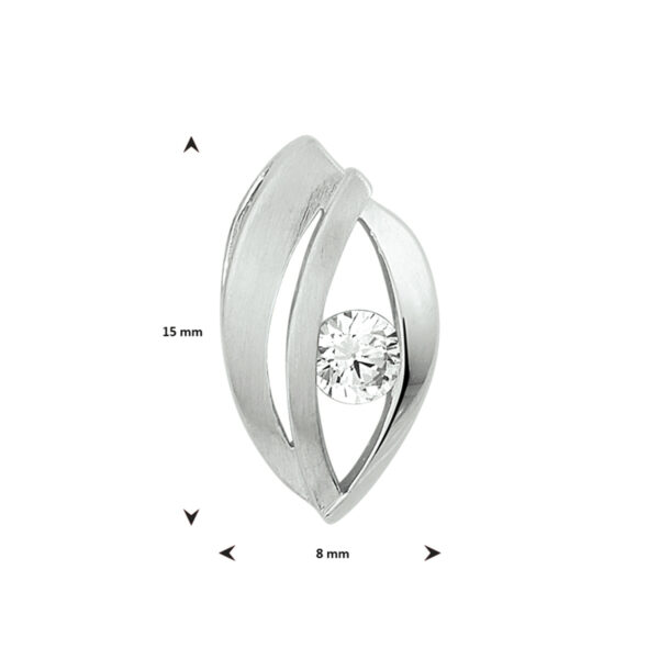hanger zirkonia poli/mat zilver gerhodineerd - Afbeelding 3
