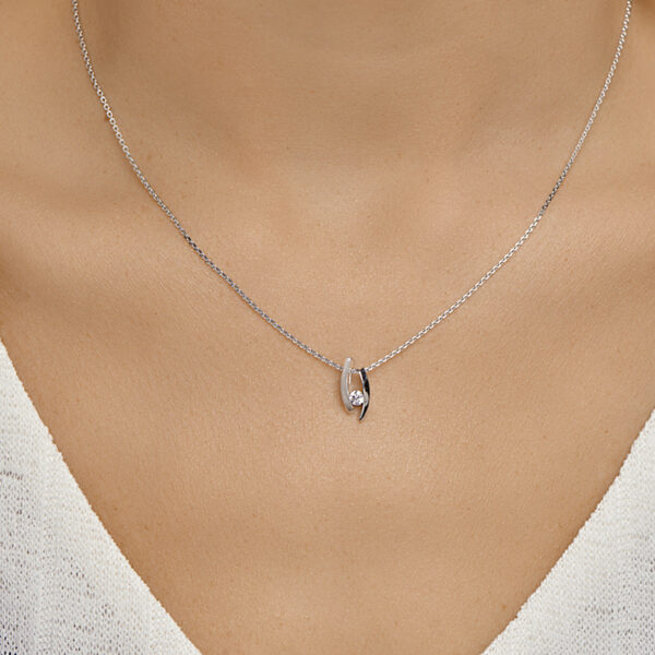 hanger zirkonia zilver gerhodineerd - Afbeelding 2