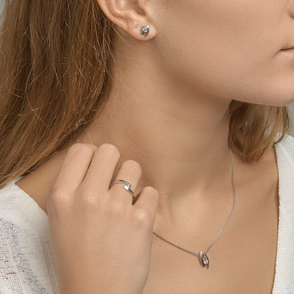 hanger zirkonia zilver gerhodineerd - Afbeelding 3