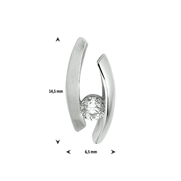 hanger zirkonia zilver gerhodineerd - Afbeelding 4