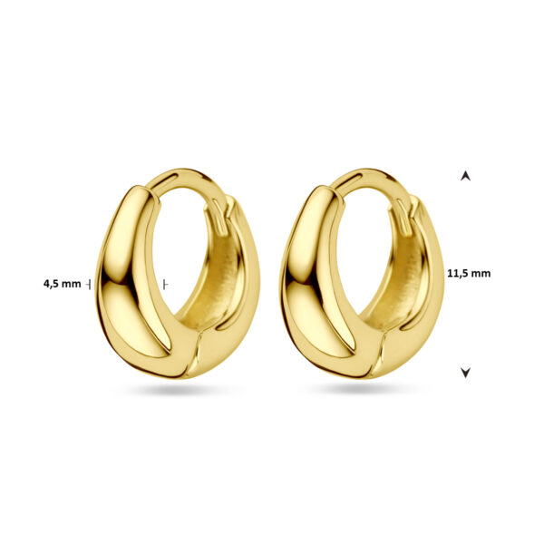 klapoorringen 11.5 mm 1 micron zilver verguld (geel) - Afbeelding 4