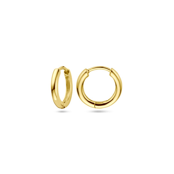 klapoorringen 13 mm 1 micron zilver verguld (geel) - Afbeelding 3