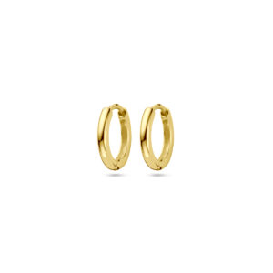 klapoorringen 13 mm 1 micron zilver verguld (geel)
