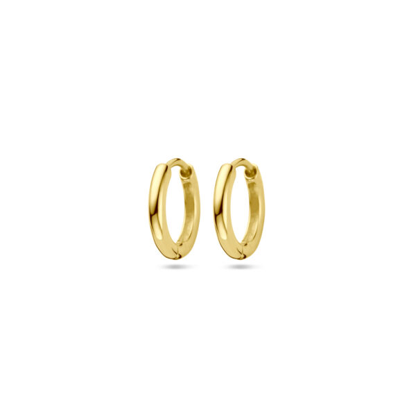klapoorringen 13 mm 1 micron zilver verguld (geel)