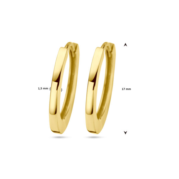 klapoorringen 17 mm 14K geelgoud - Afbeelding 4