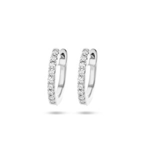 klapoorringen diamant 0.06ct (2x 0.03ct) h si 14K witgoud