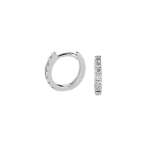 klapoorringen diamant 0.10ct (2x0.05ct) g si 14K witgoud