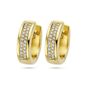 klapoorringen diamant 0.25ct (2x0.125ct) h si 14K geelgoud