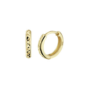 klapoorringen gediamanteerd 14K geelgoud