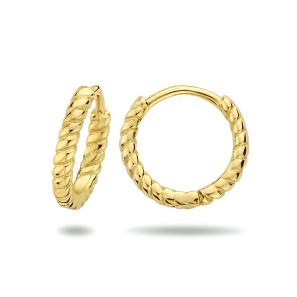 klapoorringen gedraaid 1 micron 11 mm zilver verguld (geel) - Afbeelding 3