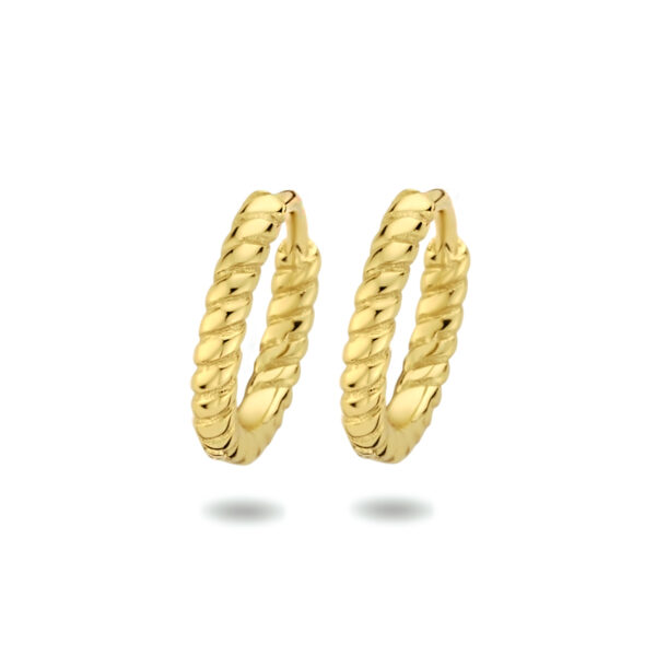 klapoorringen gedraaid 1 micron 11 mm zilver verguld (geel)