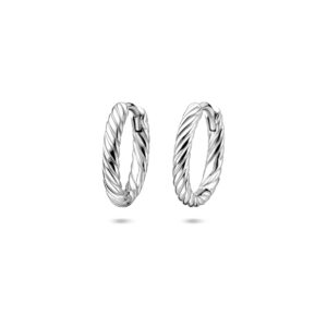 klapoorringen gedraaid 14 mm zilver gerhodineerd