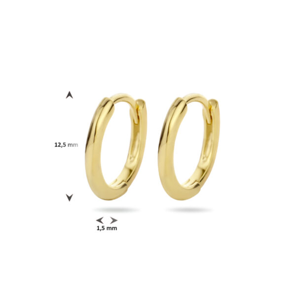 klapoorringen half rond 1 micron zilver verguld (geel) - Afbeelding 4