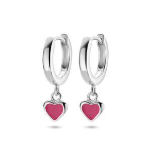 klapoorringen hart zilver gerhodineerd