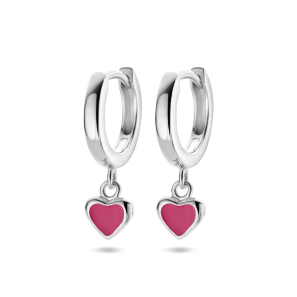 klapoorringen hart zilver gerhodineerd