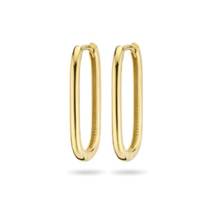 klapoorringen paperclip 14K geelgoud