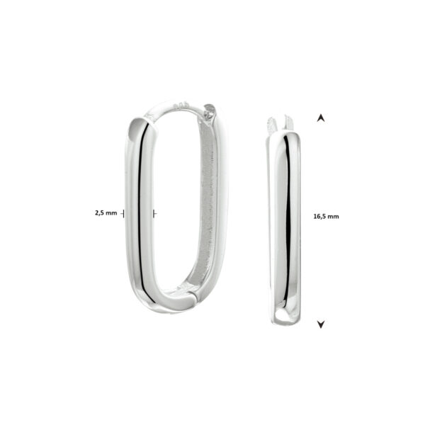 klapoorringen paperclip 16,5 mm zilver gerhodineerd - Afbeelding 4
