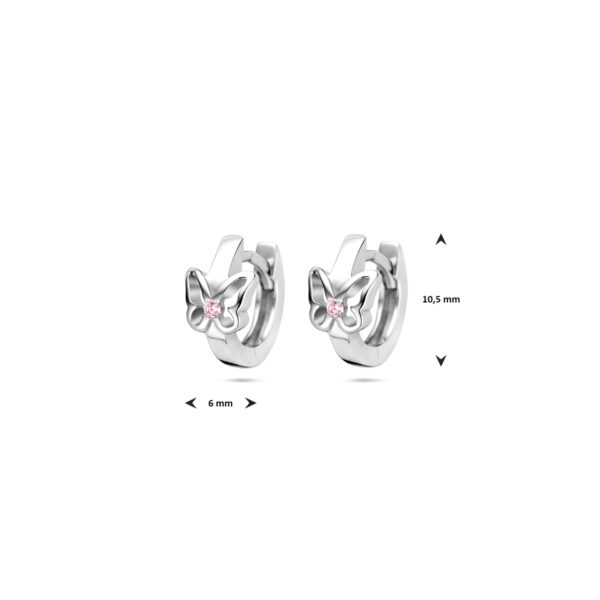 klapoorringen vlinder 10,5 mm zilver gerhodineerd - Afbeelding 4
