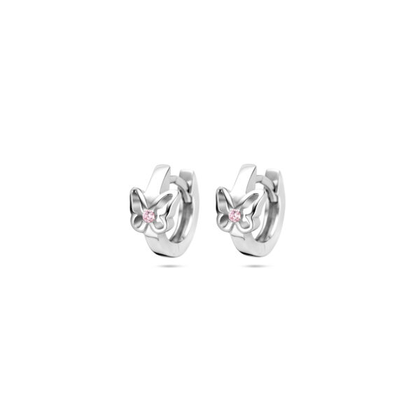 klapoorringen vlinder 10,5 mm zilver gerhodineerd