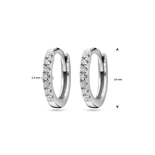 klapoorringen zirkonia 10 mm zilver gerhodineerd - Afbeelding 5