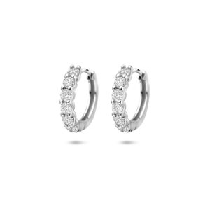 klapoorringen zirkonia 14,5 mm zilver gerhodineerd