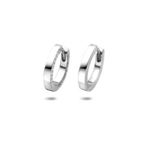 klapoorringen zirkonia 14,5 mm zilver gerhodineerd