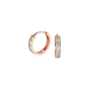 klapoorringen zirkonia 14K roségoud