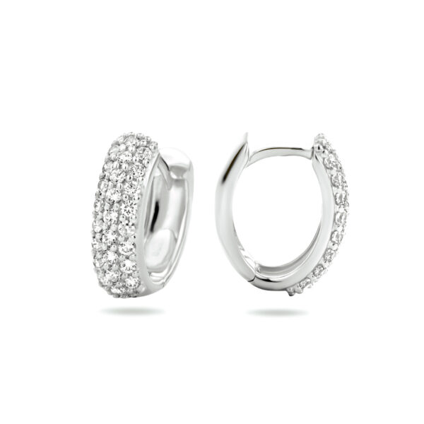 klapoorringen zirkonia 14K witgoud - Afbeelding 3