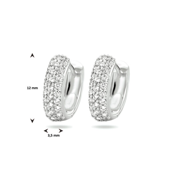 klapoorringen zirkonia 14K witgoud - Afbeelding 4
