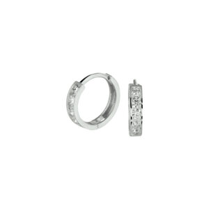 klapoorringen zirkonia 14K witgoud