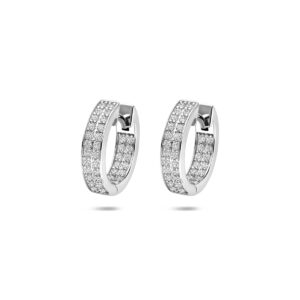 klapoorringen zirkonia 15 mm zilver gerhodineerd