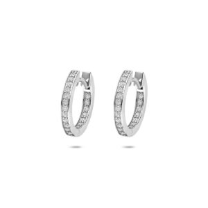 klapoorringen zirkonia 15 mm zilver gerhodineerd