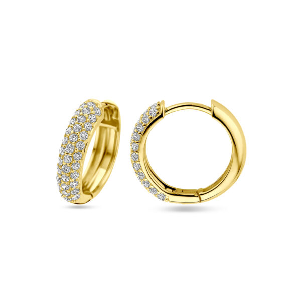 klapoorringen zirkonia 15,5 mm 1 micron zilver verguld (geel) - Afbeelding 3