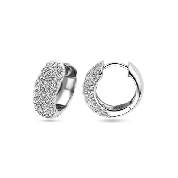 klapoorringen zirkonia 16 mm zilver gerhodineerd - Afbeelding 3