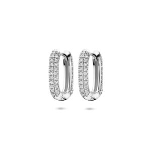 klapoorringen zirkonia 16,5 mm zilver gerhodineerd