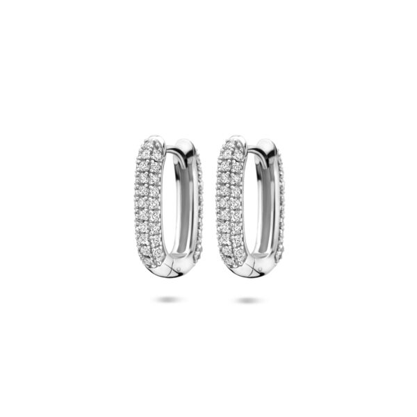 klapoorringen zirkonia 16,5 mm zilver gerhodineerd