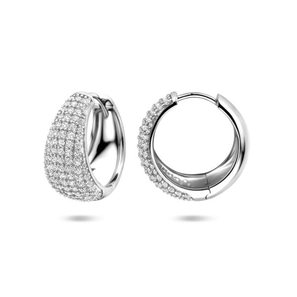 klapoorringen zirkonia 18 mm zilver gerhodineerd - Afbeelding 3