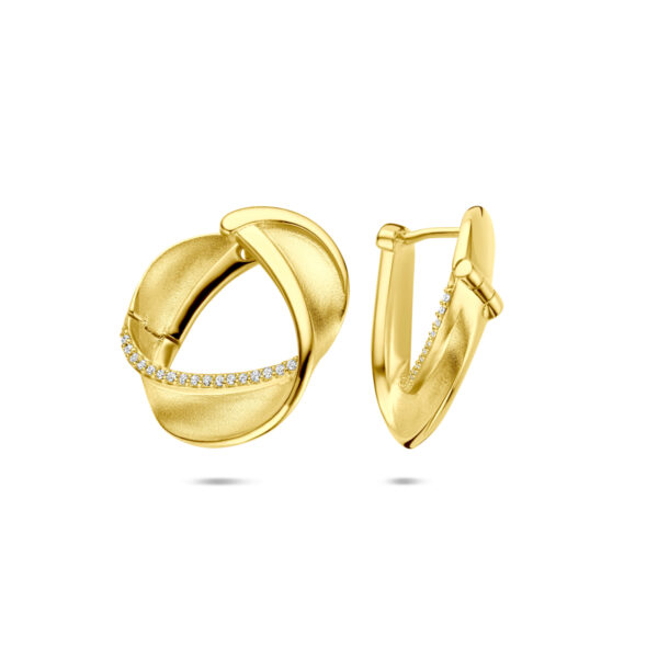 klapoorringen zirkonia poli/mat 21,5 mm 1 micron zilver verguld (geel) - Afbeelding 3