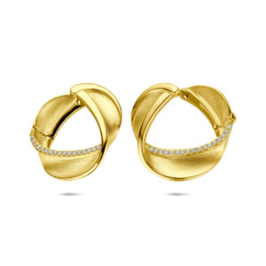 klapoorringen zirkonia poli/mat 21,5 mm 1 micron zilver verguld (geel)