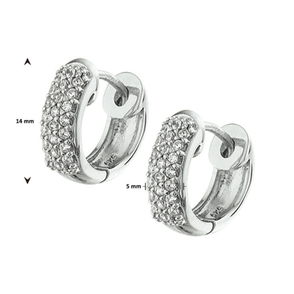 klapoorringen zirkonia zilver gerhodineerd - Afbeelding 3