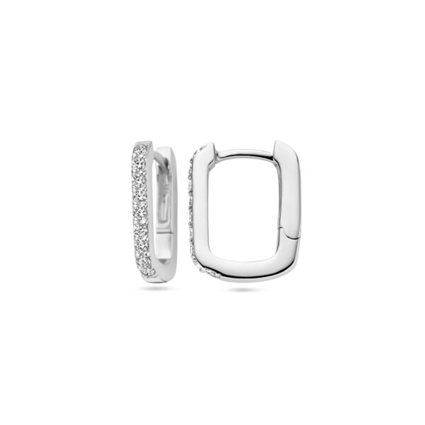 klapoorringen zirkonia zilver gerhodineerd - Afbeelding 3