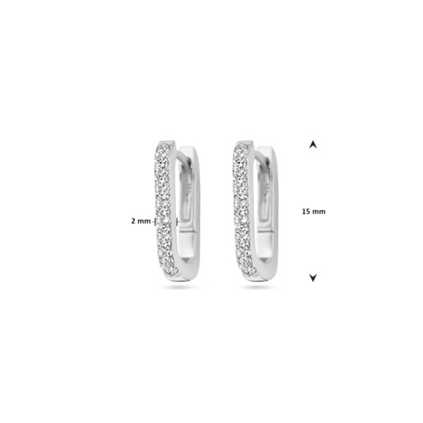 klapoorringen zirkonia zilver gerhodineerd - Afbeelding 4