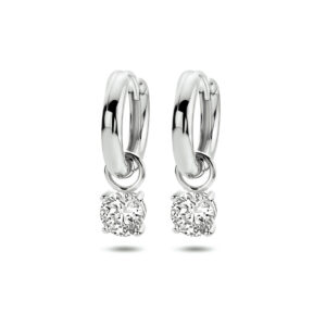 klapoorringen zirkonia zilver gerhodineerd