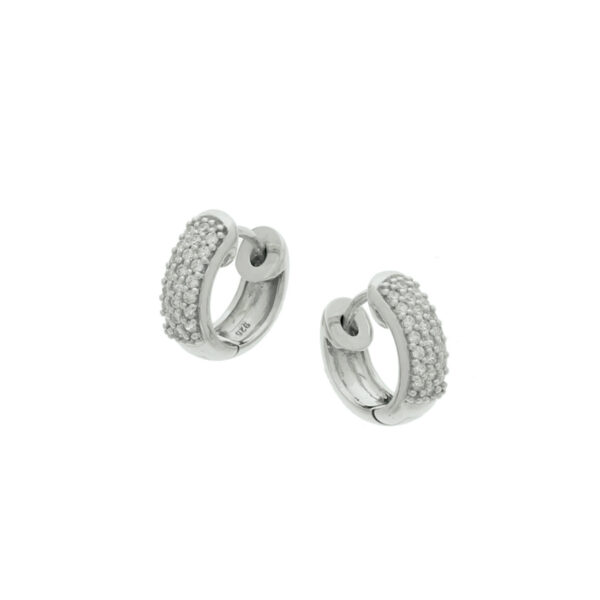 klapoorringen zirkonia zilver gerhodineerd