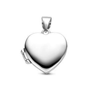 medaillon hart 15,5 mm zilver gerhodineerd