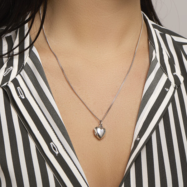 medaillon hart zilver wit - Afbeelding 2