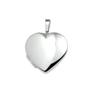 medaillon hart zilver wit