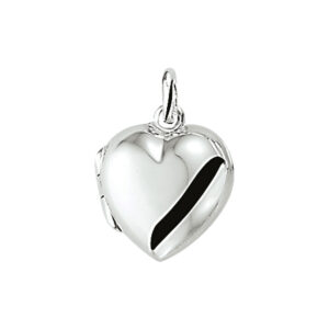 medaillon hart zilver wit
