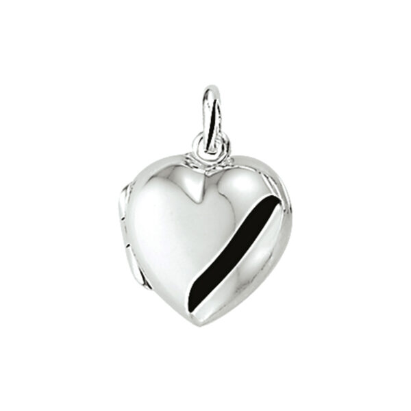 medaillon hart zilver wit